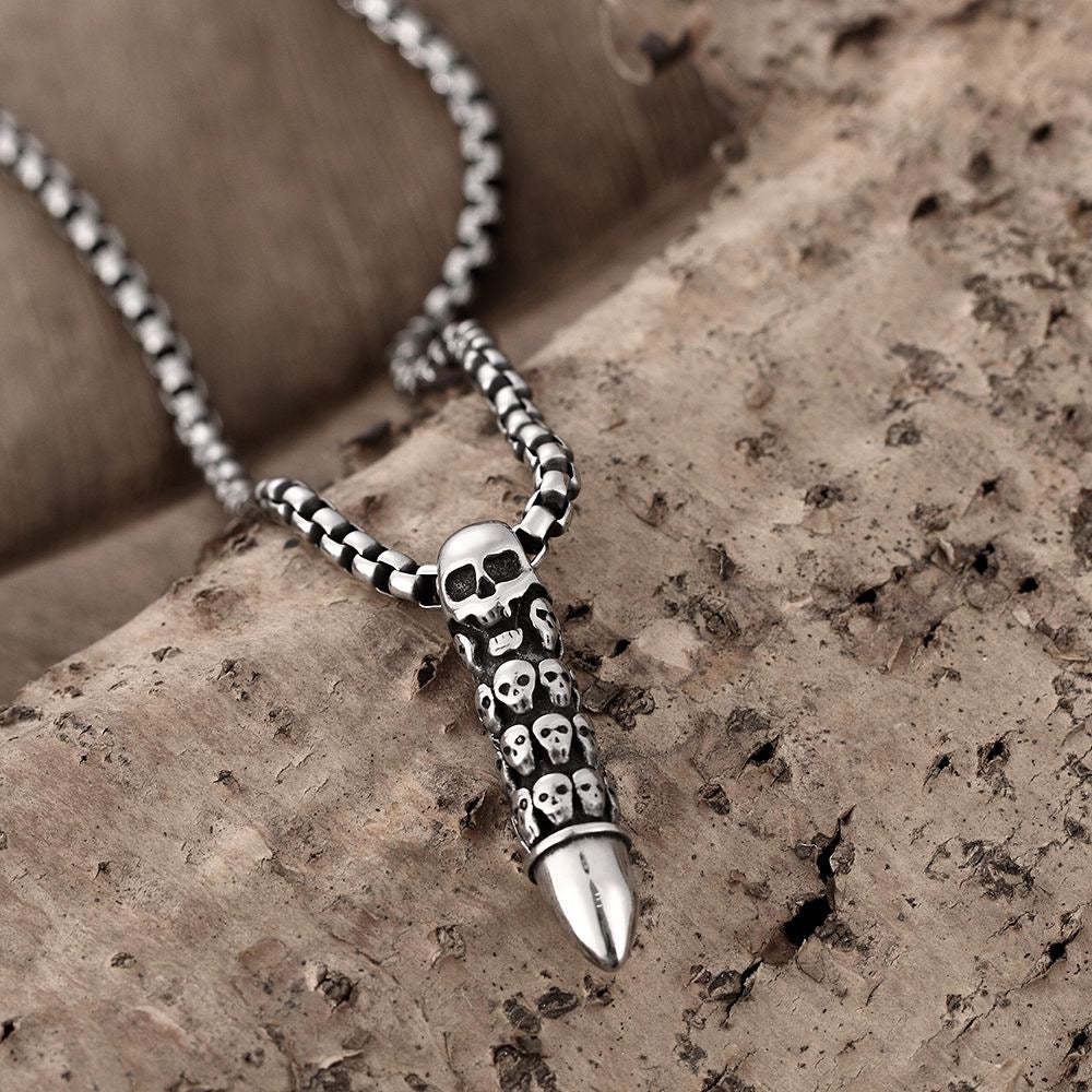 Skull Bullet Pendant Chain